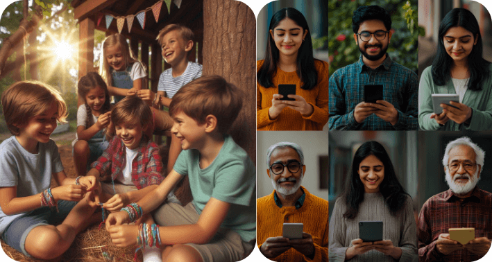 kids play together and now meet on phones
