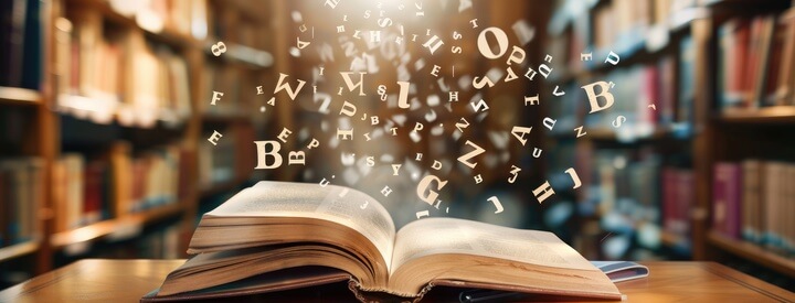 Book with alphabets.